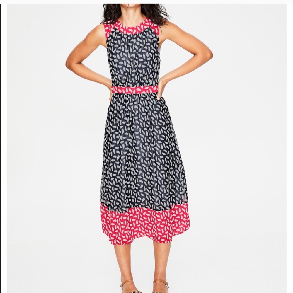 Boden Sylvie Sleeveless Feather Dress 14 lined